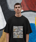 Tom & Jerry Classic Cartoon Oversized T-Shirt – Black