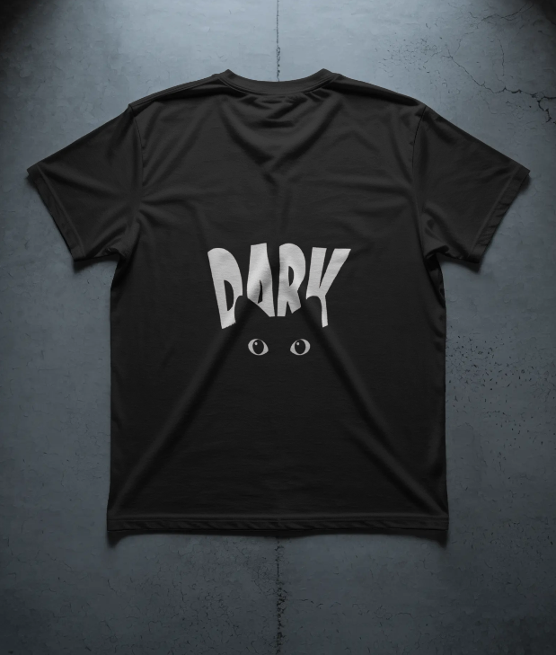 Dark Eyes Minimalist Oversized T-Shirt – Black