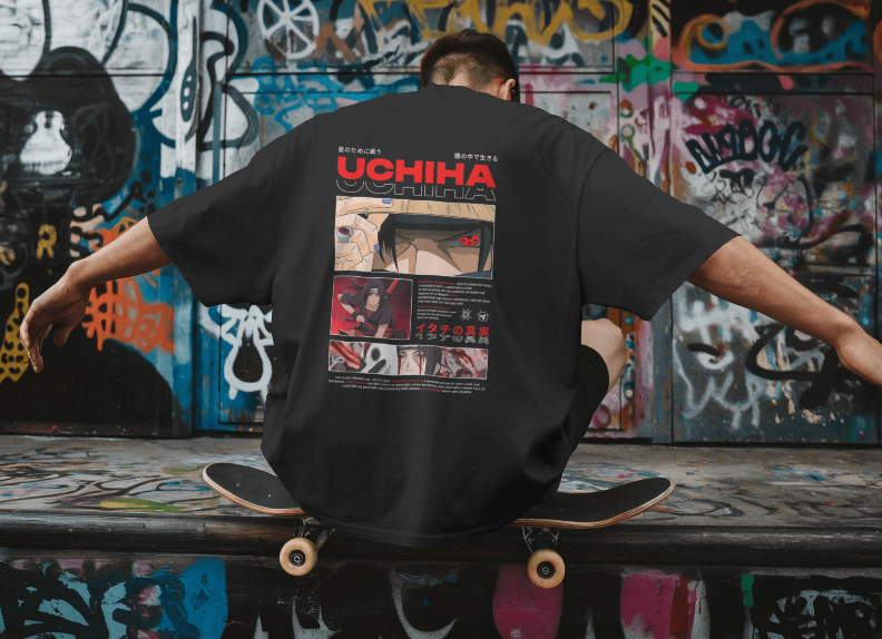 Uchiha Itachi Premium Oversized Anime T-Shirt – Black