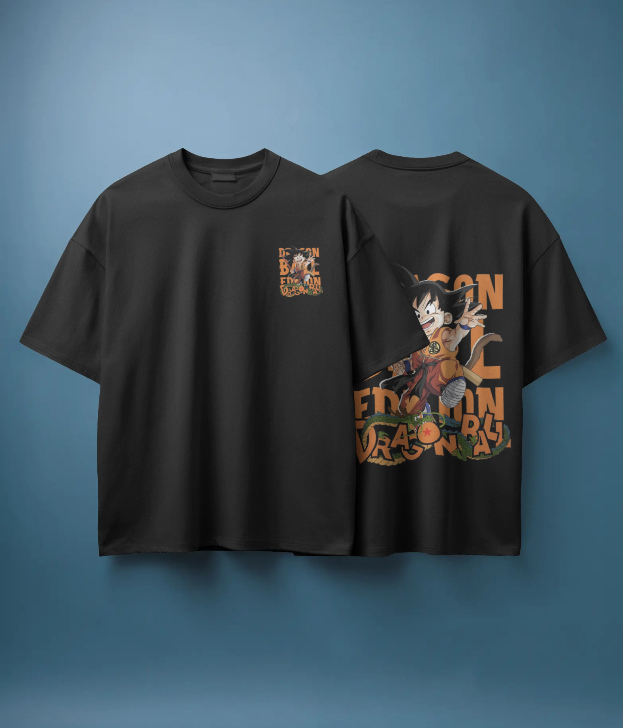 Dragon Ball Anime Oversized T-Shirt – Premium Cotton Black Tee