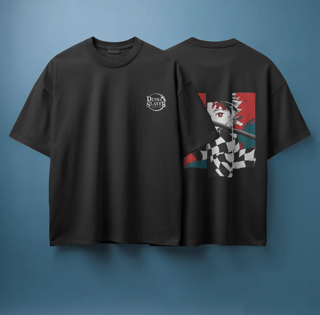 Demon Slayer Oversized Anime T-Shirt – Black Edition