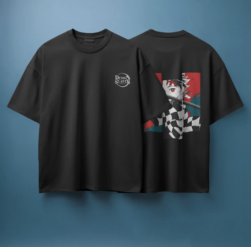 Demon Slayer Oversized Anime T-Shirt – Black Edition