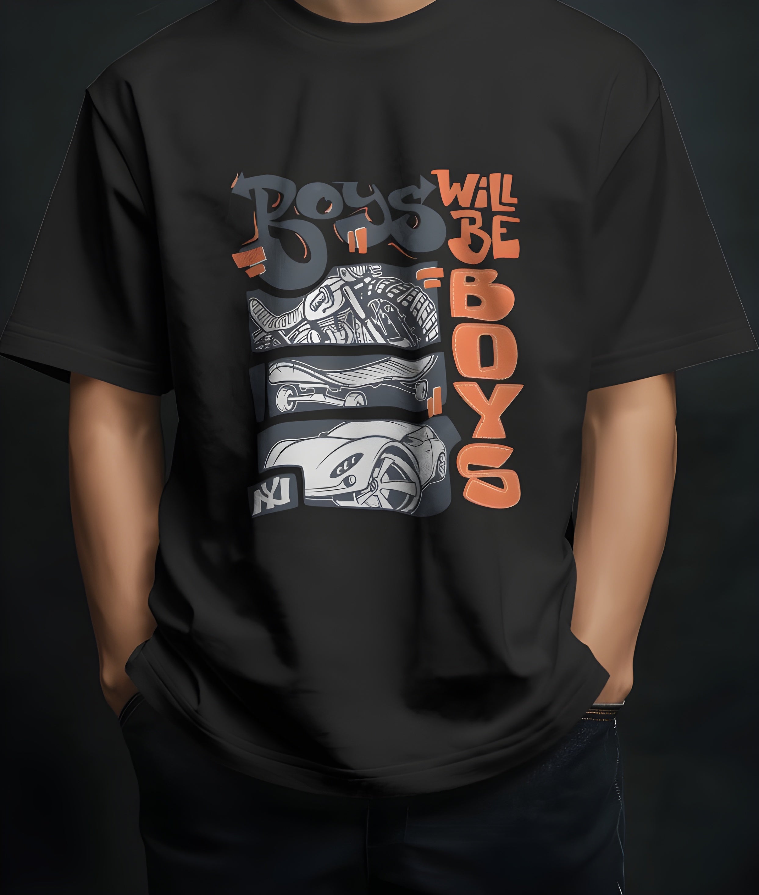 Boys Will Be Boys Car Culture Graphic T-Shirt – Street Attitude Edition