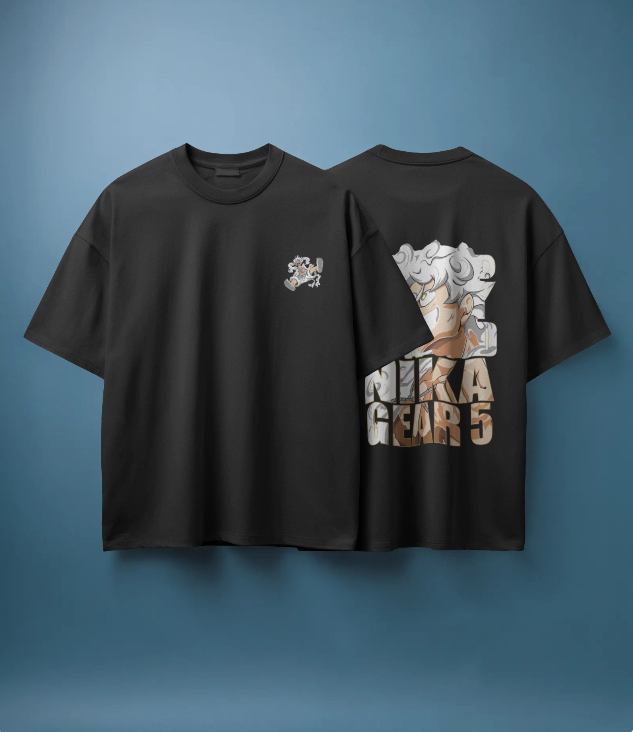 Gear 5 Premium Oversized Anime T-Shirt – Black