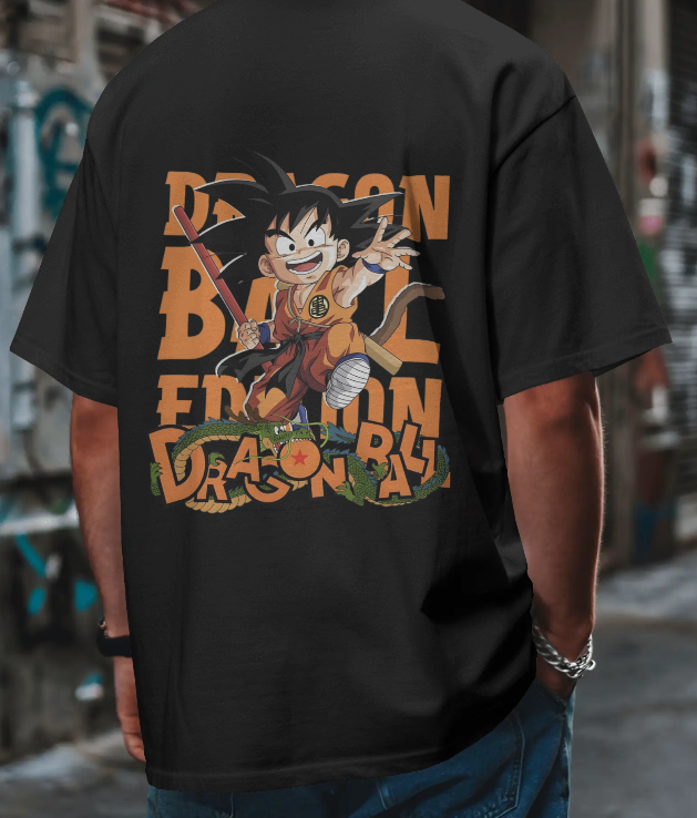 Dragon Ball Anime Oversized T-Shirt – Premium Cotton Black Tee