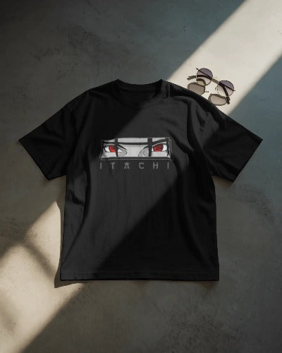 Itachi Eye Anime Graphic T-Shirt – Black Cotton Fan Art Tee